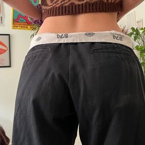 low rise black dickies - the tag is cut off but I think they’re size 30